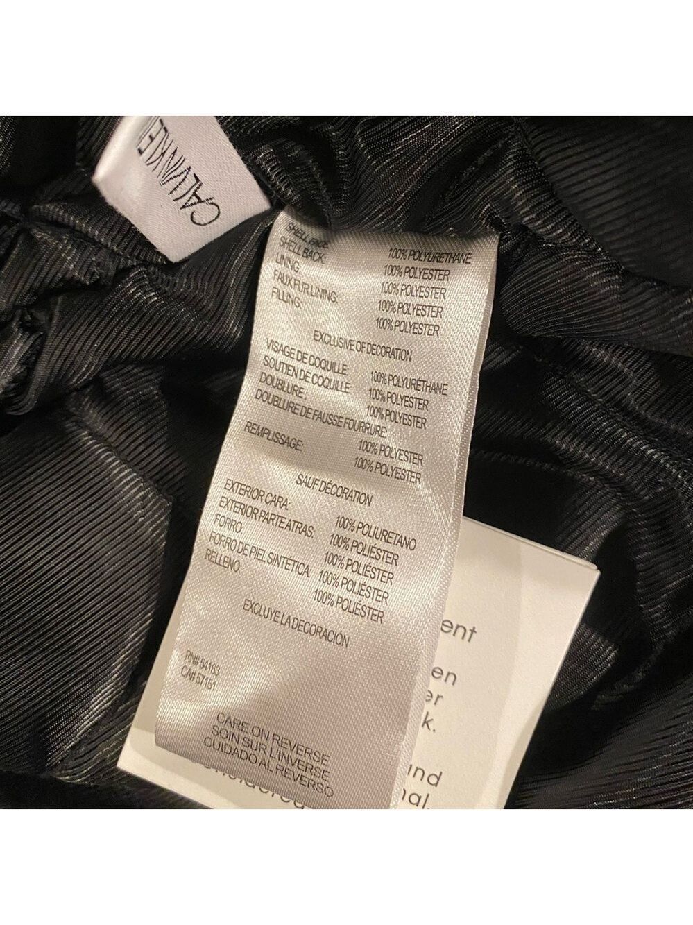 Calvin Klein Black Faux Shearling Motorcycle Jacket NWT Size M - Picture 11 of 12
